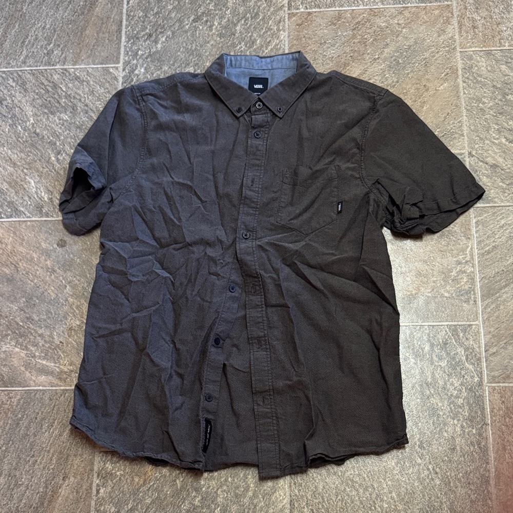 Vans Dark Brown Casual Button Down Shirt